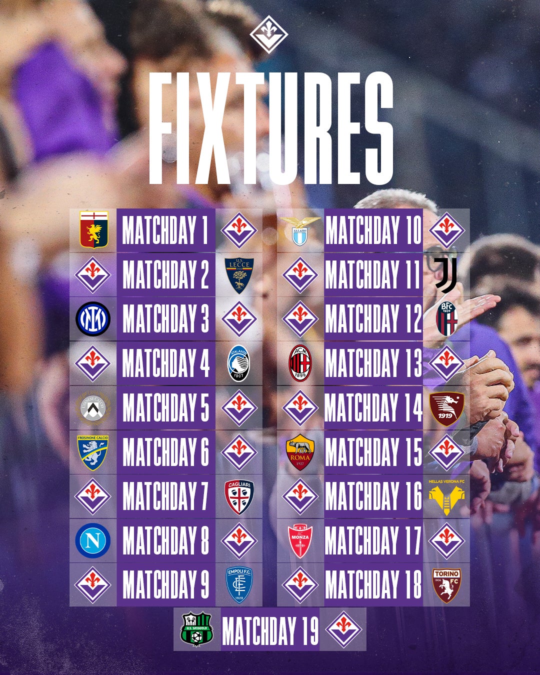 Serie A fixtures 2023/24